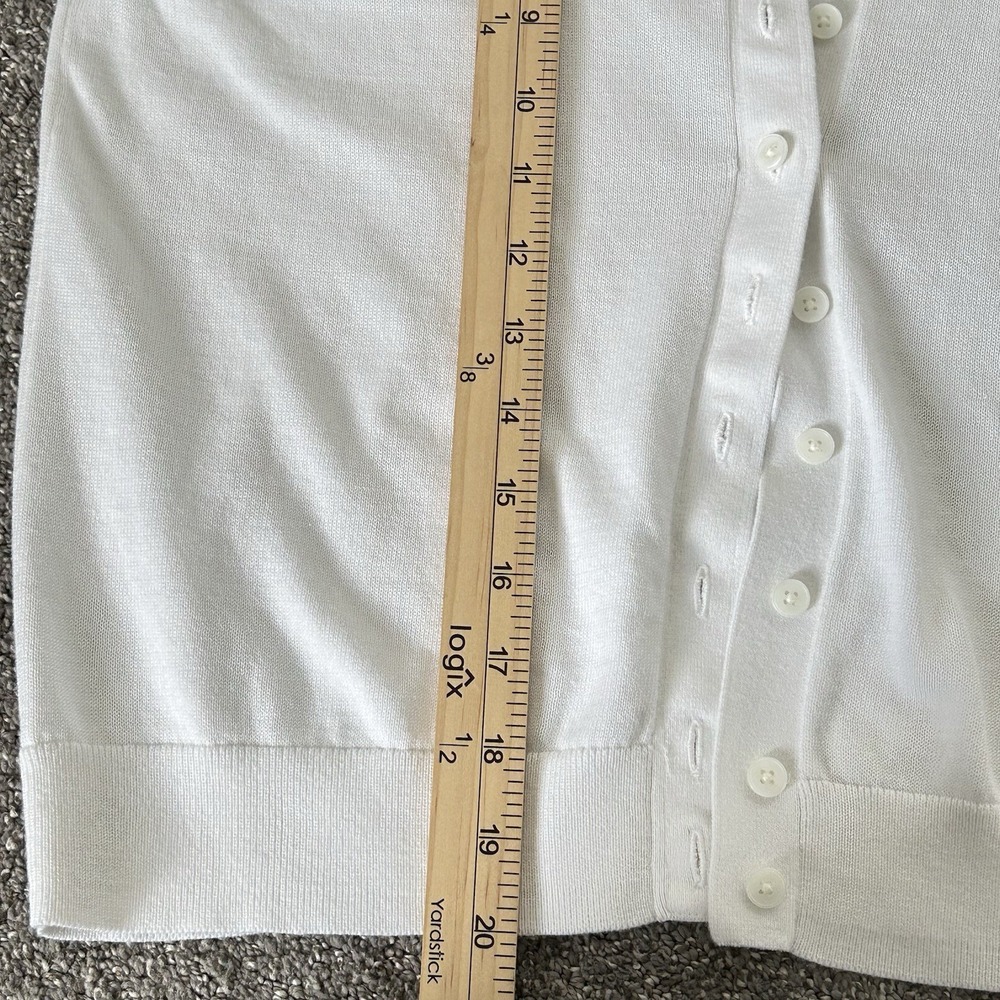 Madewell Button-Front Cardigan in 100% Cotton - White New - Picture 8 of 11